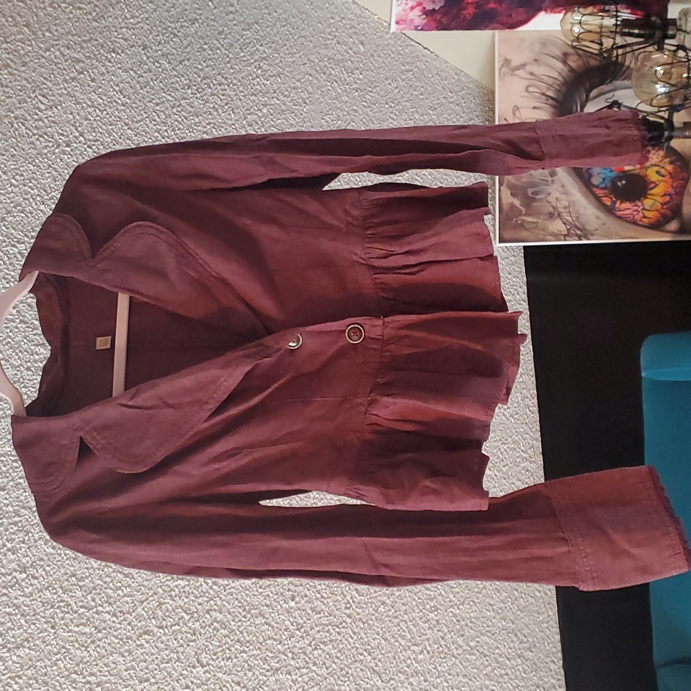 Vintage early 2000's FP Croped ruffle jacket xs - Picture 5 of 12